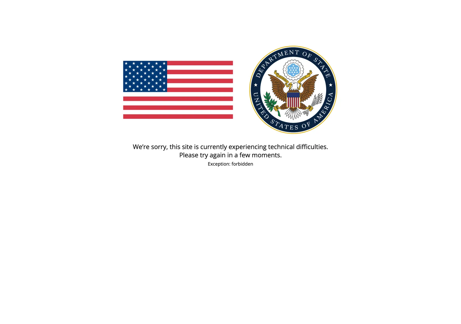 Embassy web page with a heading about common scams and paragraphs of advice.